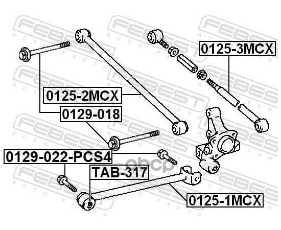 Купить БОЛТ С ЭКСЦЕНТРИКОМ TOYOTA CALDINA1992.11-2002.06 FEBEST 0129-018