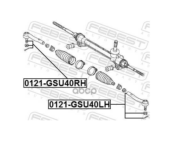 Купить НАКОНЕЧНИК РУЛЕВОЙ R LEXUS RX III 270/350/450/TOYOTA HIGHLANDER/VENZA FEBEST 0121-GSU40RH