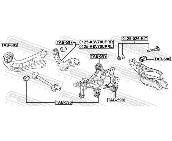 Купить БОЛТ С ЭКСЦЕНТРИКОМ РЕМКОМПЛЕКТ LEXUS ES2/350/300H ASZ10,AXZA10,AXZH10,GSZ10,MXZA1 FEBEST 0129-026-KIT