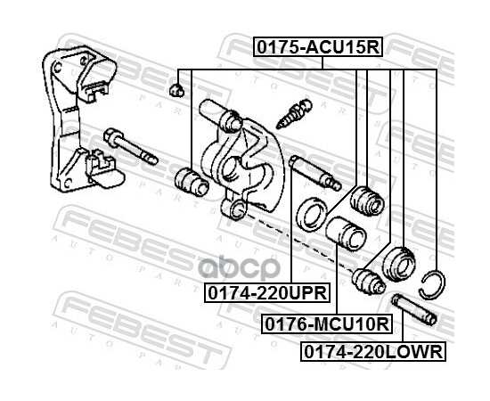 Купить РЕМКОМПЛЕКТ ЗАДН СУППОРТА TOYOTA HARRIER ACU15/SXU15/MCU15 4WD 97-03 0175-ACU15R