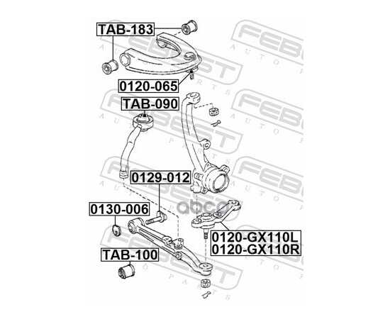 Купить БОЛТ С ЭКСЦЕНТРИКОМ LEXUS IS200/300 GXE10,JCE10 1999.01-2005.07 FEBEST 0129-012