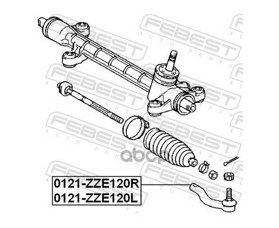 Купить НАКОНЕЧНИК РУЛЕВОЙ ЛЕВЫЙ TOYOTA COROLLA E12 0121-ZZE120L