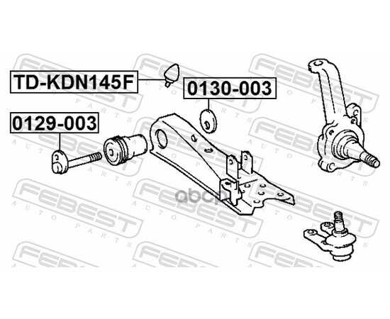 Купить БОЛТ С ЭКСЦЕНТРИКОМ TOYOTA DYNA 100 LY100,YY100 1995.05-2001.08 FEBEST 0129-003