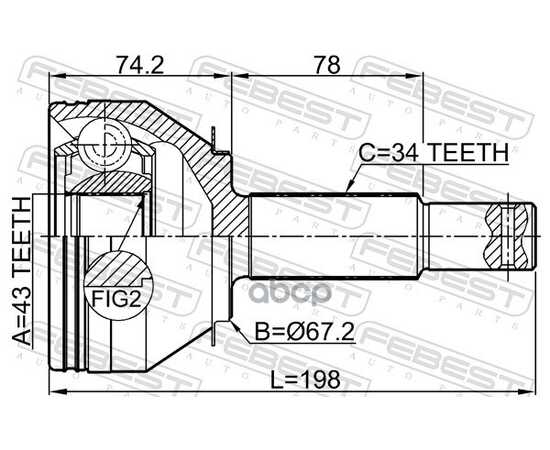 Купить ШРУС НАРУЖНЫЙ ЗАДНИЙ 43X67.2X34 ПОДХОДИТ ДЛЯ NISSAN PATROL Y62 2010.03- [EL] 0210-Y62R