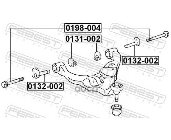 Купить БОЛТ TOYOTA 4RUNNER KZN185,RZN18 ,VZN18 1995.11-2002.1 FEBEST 0198-004