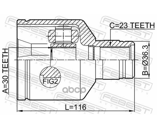 Купить ШРУС ВНУТРЕННИЙ R 30X36.3X23 NISSAN ALMERA G15RA 2012.11- FEBEST 0211-G15RAMTRH