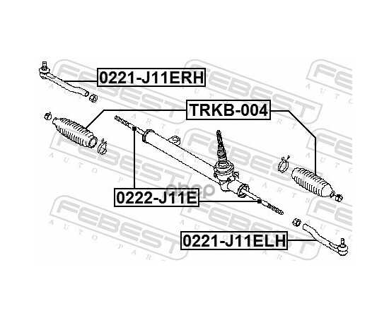 Купить НАКОНЕЧНИК РУЛЕВОЙ ПРАВЫЙ NISSAN QASHQAI UK MAKE J11E 2013- 0221-J11ERH