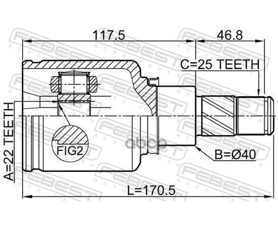 Купить ШРУС ВНУТР ЛЕВЫЙ (22X40X25) NISSAN JUKE F15 2010- 0211-F15LH