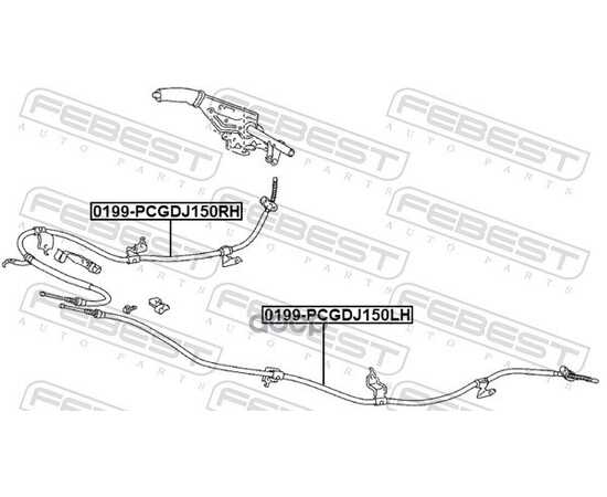 Купить ТРОС РУЧНИКА ЛЕВЫЙ TOYOTA LAND CRUISER PRADO 150 0199-PCGDJ150LH