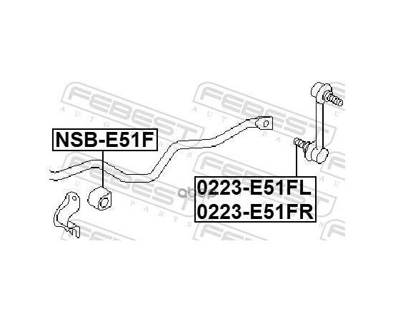 Купить ТЯГА СТАБИЛИЗАТОРА ПЕРЕДН ЛЕВАЯ NISSAN ELGRAND E51 2002.05-2010.08 0223-E51FL