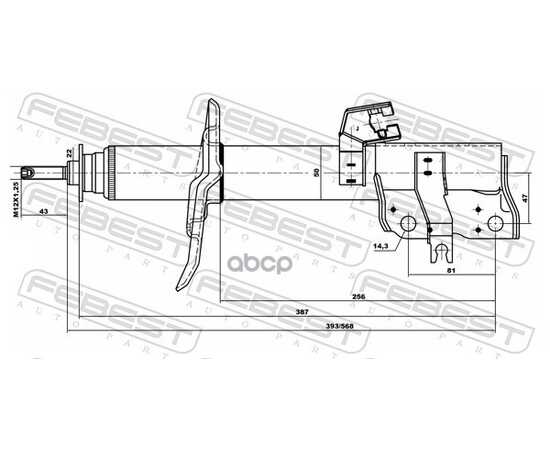 Купить АМОРТИЗАТОР ПЕРЕДНИЙ L NISSAN T31 2007.08-2015.03 FEBEST 02660800FL