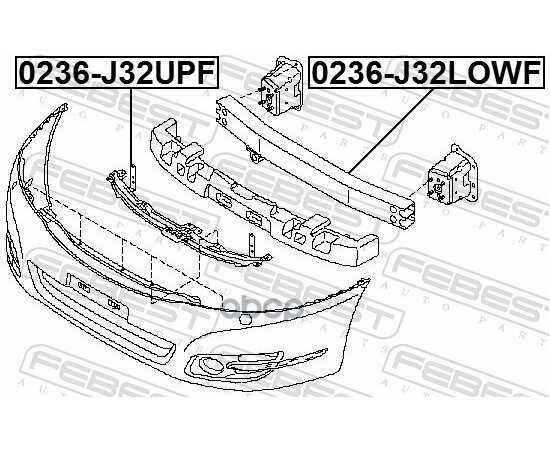 Купить УСИЛИТЕЛЬ БАМПЕРА ПЕРЕДНЕГО NISSAN TEANA 06.09-12.13 0236-J32UPF