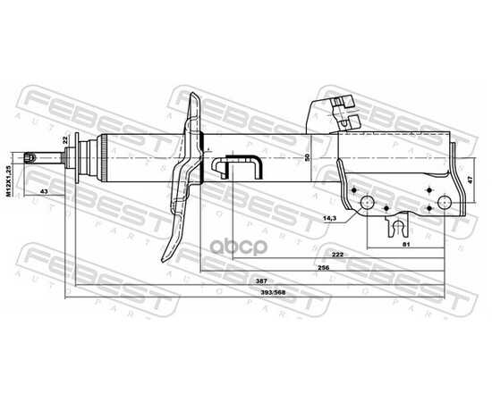 Купить АМОРТИЗАТОР ПЕРЕДНИЙ R NISSAN T31 2007.08-2015.03 FEBEST 02660801FR