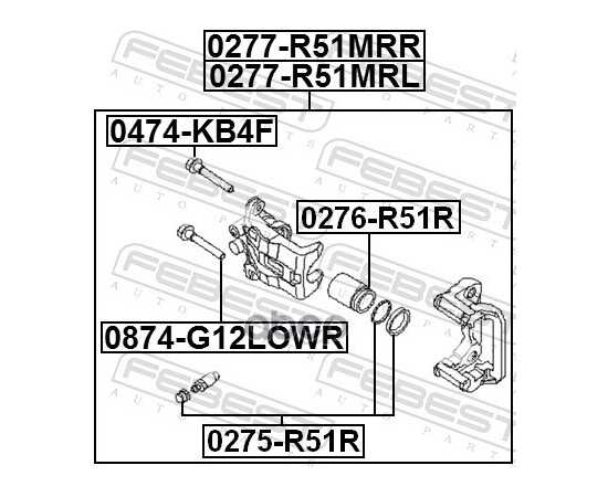 Купить ПОРШЕНЬ ЗАДН СУППОРТА NISSAN PATHFINDER R51M 2005.01-2014.11 0276-R51R