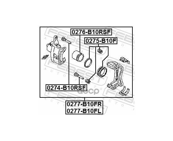 Купить ВТУЛКА НАПРАВЛЯЮЩАЯ СУППОРТА ТОРМОЗНОГО ПЕРЕДНЕГО NISSAN SUNNY/ALMERA B10RS FEBEST 0274-B10RSF