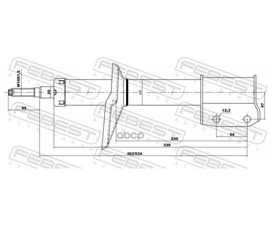 Купить АМОРТИЗАТОР ПЕРЕДНИЙ L=R NISSAN ALMERA G15/RENAULT LOGAN/LADA LARGUS FEBEST 02661286F