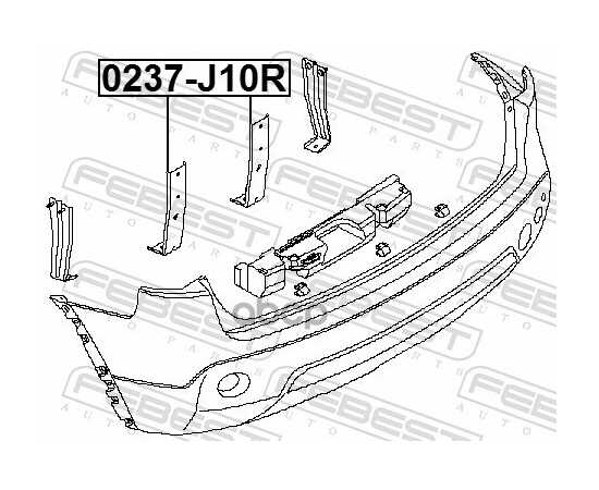 Купить КРОНШТЕЙН КРЕПЛЕНИЯ ЗАДНЕГО БАМПЕРА NISSAN QASHQAI J10E 06-13 0237-J10R