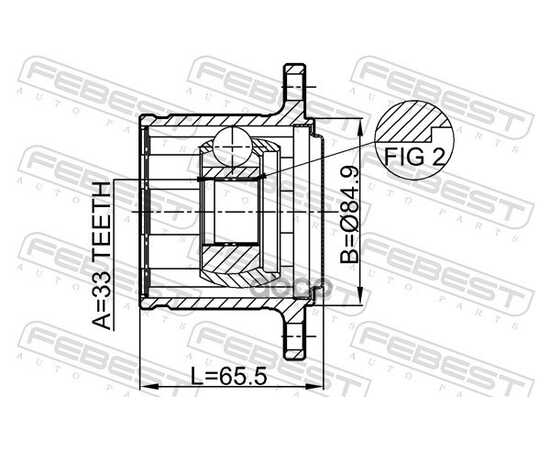 Купить ШРУС ВНУТРЕННИЙ ПРАВЫЙ 33X84.9 MITSUBISHI PAJERO/MONTERO SPORT CHALLENGER 2008- FEBEST 0411-KB4RH