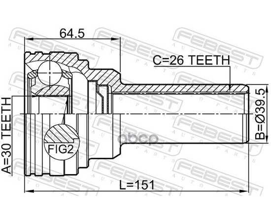 Купить ШРУС КАРДАННОГО ВАЛА MITSUBISHI PAJEROLONG V90# 2006.08- 0411-V97WSHA