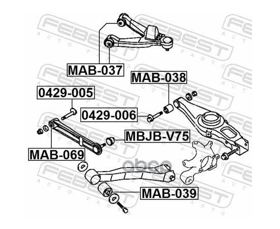 Купить БОЛТ С ЭКСЦЕНТРИКОМ MITSUBISHI PAJERO III/MONTERO V65W/V75W 2000-2006 0429-006