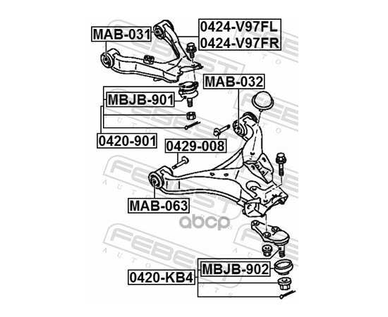 Купить БОЛТ С ЭКСЦЕНТРИКОМ MITSUBISHI PAJERO III/MONTERO V65W/V75W 2000-2006 0429-008