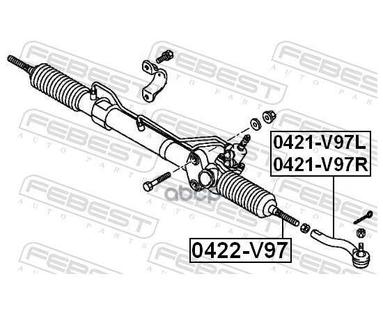 Купить НАКОНЕЧНИК РУЛЕВОЙ ЛЕВЫЙ MITSUBISHI PAJERO 06- 0421-V97L