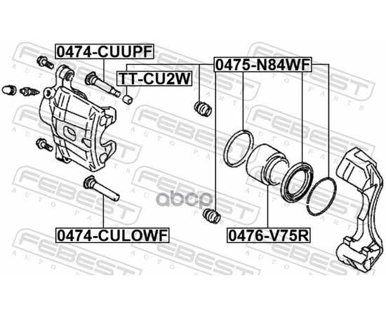 Купить РЕМКОМПЛЕКТ СУППОРТА ТОРМОЗНОГО ПЕРЕДНЕГО MITSUBISHI CHARIOT 97-03 0475-N84WF