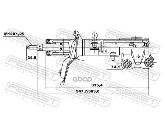 Купить АМОРТИЗАТОР ПЕРЕДНИЙ L MITSUBISHI LANCER 2006.12- FEBEST 04660894FL