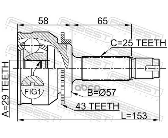 Купить ШРУС НАРУЖНЫЙ L=R MITSUBISHI OUTLANDER I /29X57X25 FEBEST 0410-038A43