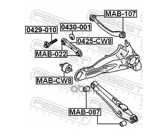 Купить БОЛТ С ЭКСЦЕНТРИКОМ MITSUBISHI OUTLANDER CW# 2006-2012 0429-010