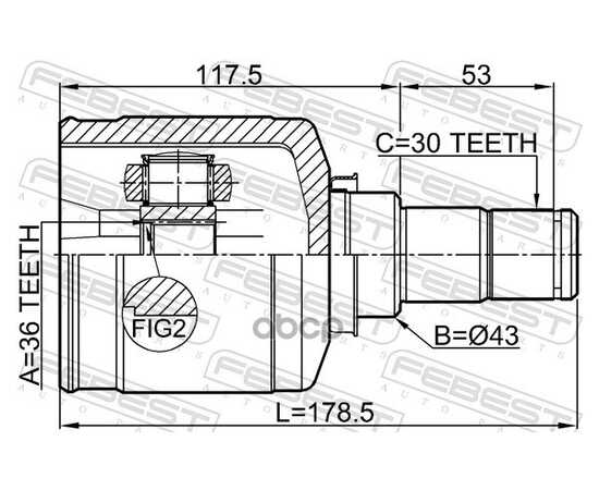 Купить ШРУС ВНУТР ЛЕВЫЙ 36X43X30 MITSUBISHI OUTLANDER CW# 2006-2012 0411-CW6LH