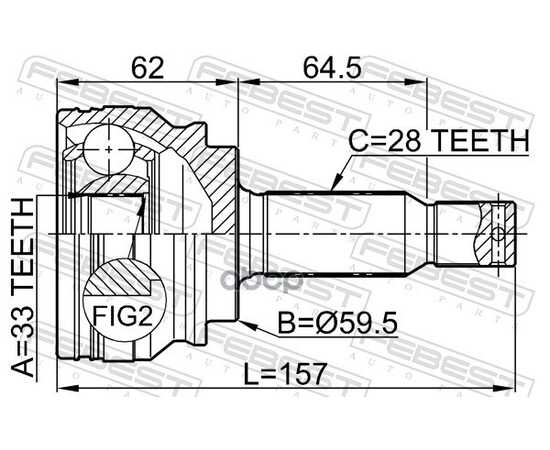 Купить ШРУС НАРУЖНЫЙ (КОМПЛ.) MITSUBISHI ASX/LANCER X FEBEST 0410-CY34