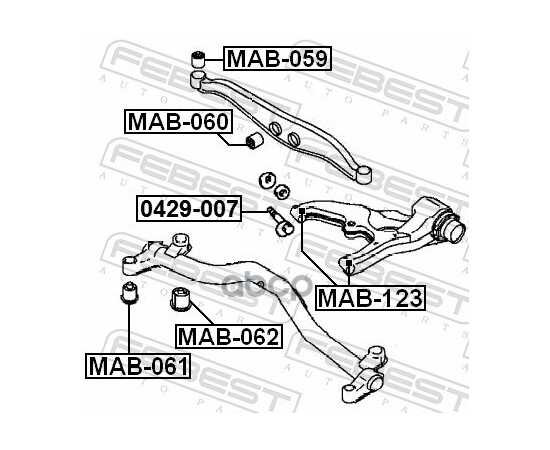 Купить БОЛТ С ЭКСЦЕНТРИКОМ MITSUBISHI CHARIOT/SPACE WAGON GRANDIS N84W/N94W 1 FEBEST 0429-007