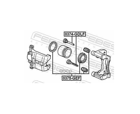 Купить ВТУЛКА НАПРАВЛЯЮЩАЯ СУППОРТА ТОРМОЗНОГО ПЕРЕДНЕГО HONDA CIVIC 2001-2006 FEBEST 0374-GDLF