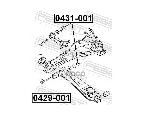 Купить БОЛТ С ЭКСЦЕНТРИКОМ ЗАДНИЙ MITSUBISHI LANCER 9/CARISMA/OUTLANDER I FEBEST 0429-001