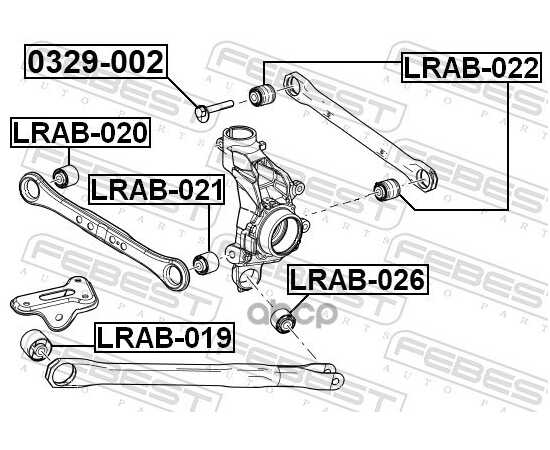 Купить БОЛТ С ЭКСЦЕНТРИКОМ LAND ROVER FREELANDER II 2006-2014 FEBEST 0329-002