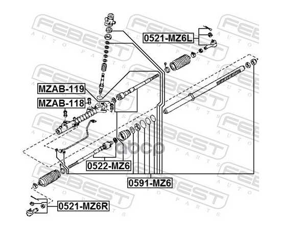 Купить НАКОНЕЧНИК РУЛЕВОЙ ПРАВЫЙ MAZDA 6 GG 2002-2008 0521-MZ6R