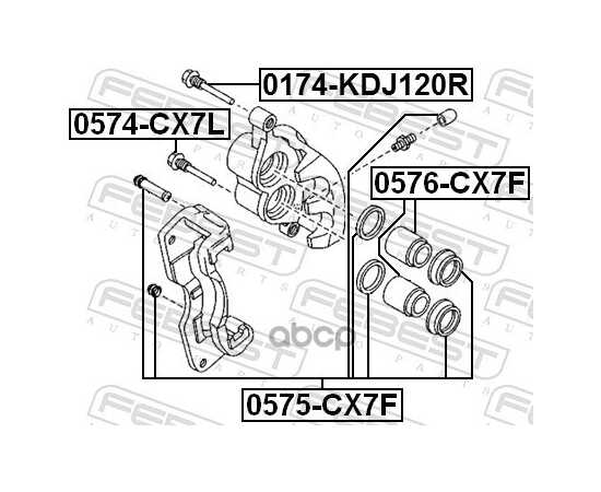 Купить ВТУЛКА НАПРАВЛЯЮЩАЯ ТОРМОЗНОГО СУППОРТА MAZDA CX-7 ER 2007-2012 0574-CX7L