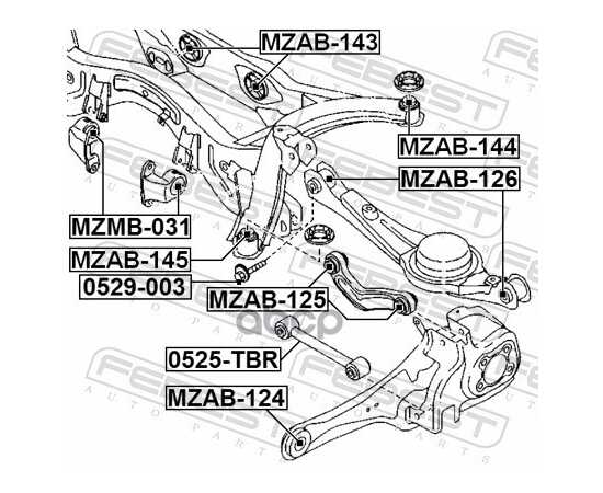 Купить БОЛТ С ЭКСЦЕНТРИКОМ MAZDA MPV LY 2005-2007 [JP] FEBEST 0529-003