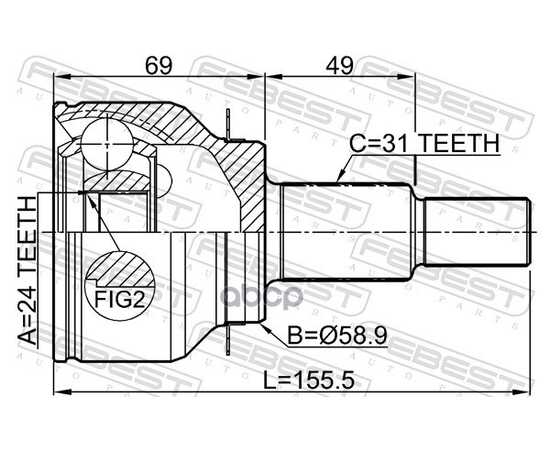 Купить ШРУС НАРУЖНЫЙ 24X59X31 MAZDA CX-5 KE 2011-2012 FEBEST 0510-GJAT