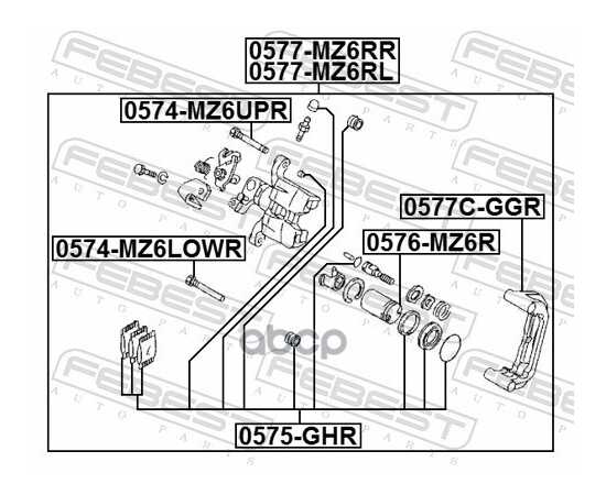 Купить СУППОРТ ЗАДН ЛЕВЫЙ MAZDA 6 GG/GH 0577-MZ6RL