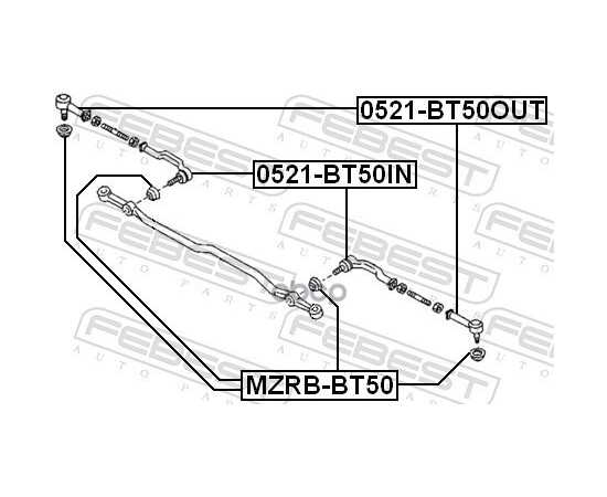 Купить НАКОНЕЧНИК РУЛЕВОЙ ВНУТРЕННИЙ MAZDA BT-50 UN 2006-2012 0521-BT50IN