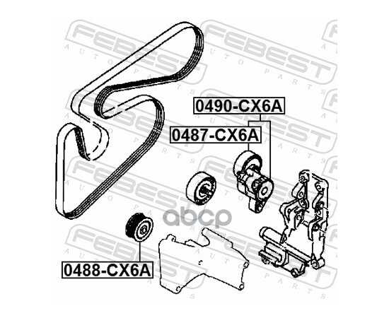 Купить НАТЯЖИТЕЛЬ РЕМНЯ MITSUBISHI LANCER CY 2007- FEBEST 0490-CX6A