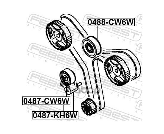 Купить РОЛИК НАТЯЖИТЕЛЯ РЕМНЯ ГРМ (КОМПЛ.) MITSUBISHI OUTLANDER II MOT.3,0L V6 FEBEST 0487-CW6W