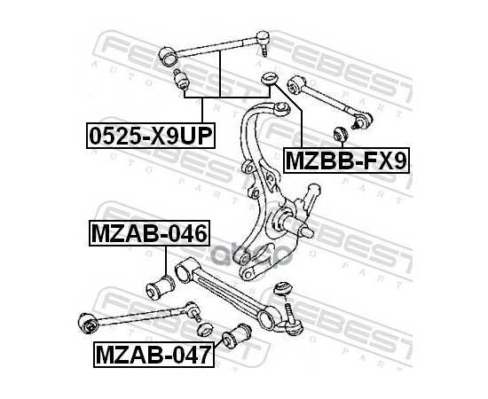 Купить РЫЧАГ ЗАДН ПОДВЕСКИ ПОПЕРЕЧНЫЙ С ШАРОВОЙ MAZDA MILENIA 95-02, XEDOS 9 93-00 0525-X9UP