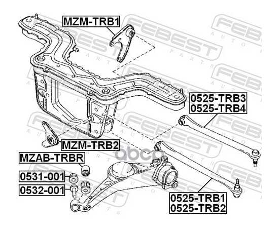 Купить РЫЧАГ ЗАДН ПОДВЕСКИ ВЕРХН ПРАВЫЙ MAZDA TRIBUTE 01-11 0525-TRB4