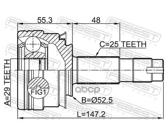 Купить ШРУС НАРУЖНЫЙ 29X52.5X25 ПОДХОДИТ ДЛЯ CHEVROLET AVEO/SONIC 2012- [EU] 1010-T300MT