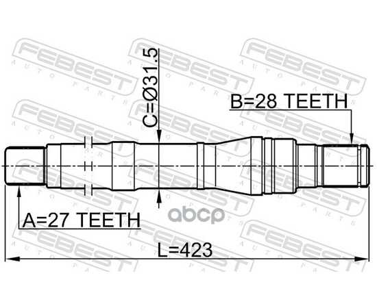 Купить ВАЛ ПРИВОДА ПРАВЫЙ HYUNDAI SANTA FE 06- 1212-SFBM