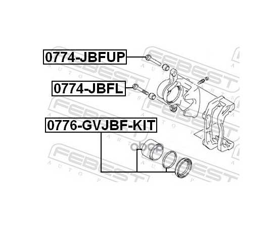 Купить ПОРШЕНЬ ПЕРЕДНЕГО ТОРМОЗНОГО СУППОРТА, КОМПЛ. FEBEST 0776-GVJBF-KIT