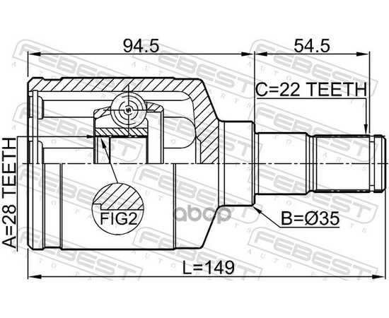 Купить ШРУС ВНУТРЕННИЙ ЛЕВЫЙ SUZUKI SWIFT RS413/RS415/RS416 2003-2010 0711-RS413LH